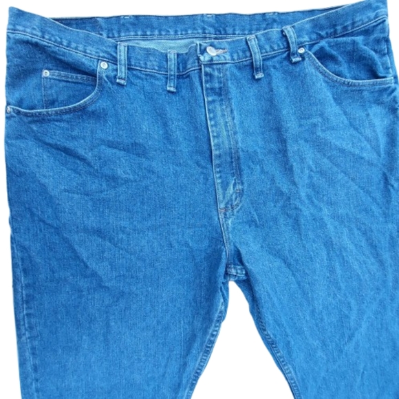 Wrangler Five Star Relaxed Fit Blue Denim Cotton Jeans - Picture 7 of 10